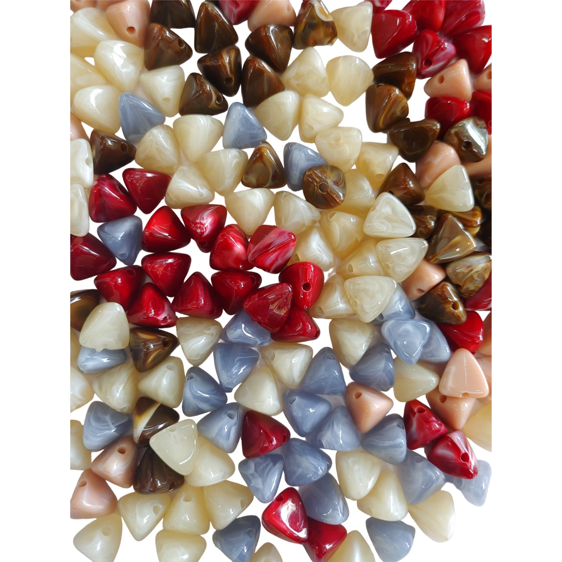 Indian Petals Indian Perals Pyramid Shaped Color Marble Beads Ideal for Jewelry designing and Craft Making or Decor