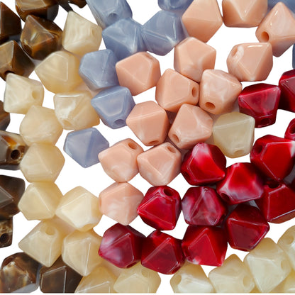 Indian Petals Square Shaped Resin Color Marble Beads Ideal for Jewelry designing and Craft Making or Decor