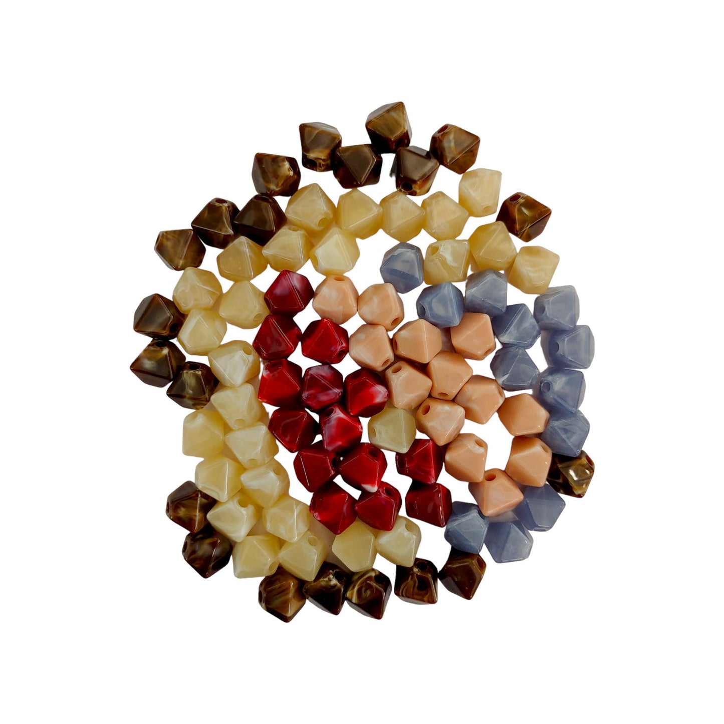 Indian Petals Square Shaped Resin Color Marble Beads Ideal for Jewelry designing and Craft Making or Decor