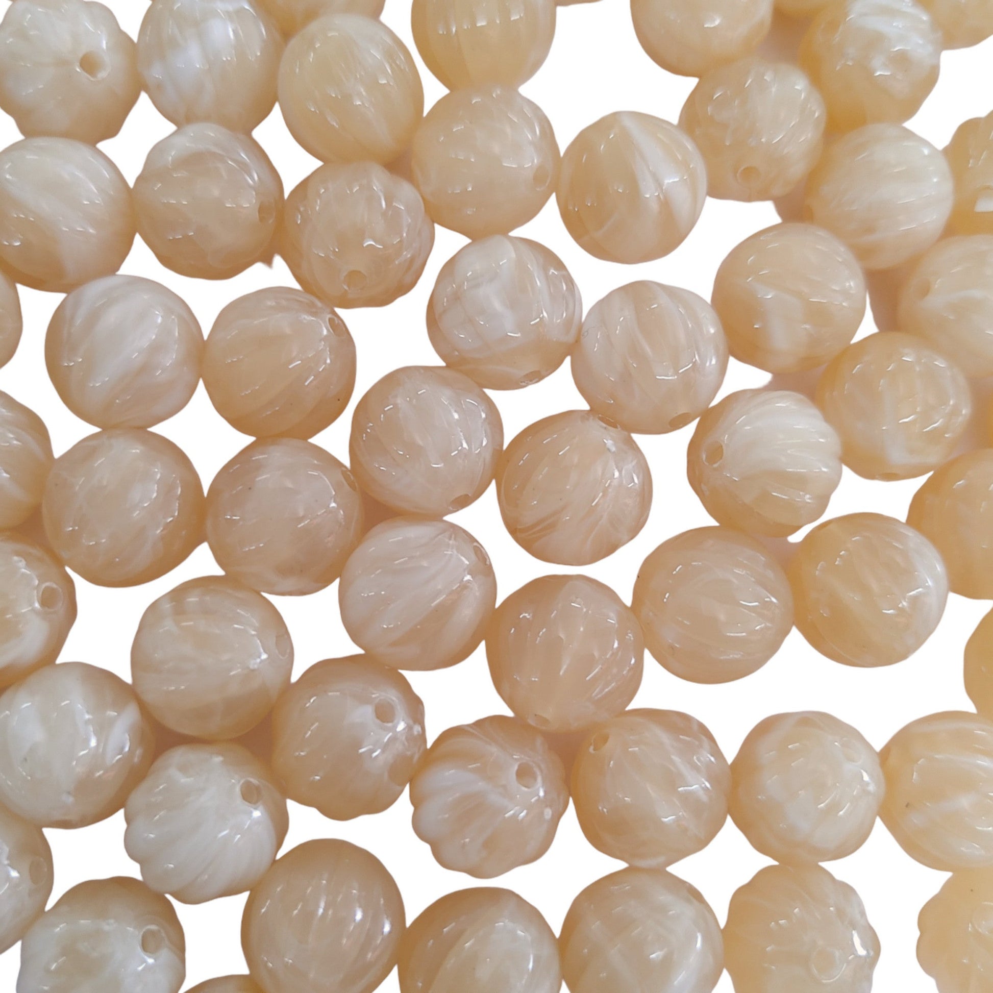 Indian Petals Melon Shaped Color Resin Marble Beads Ideal for Jewelry designing and Craft Making or Decor