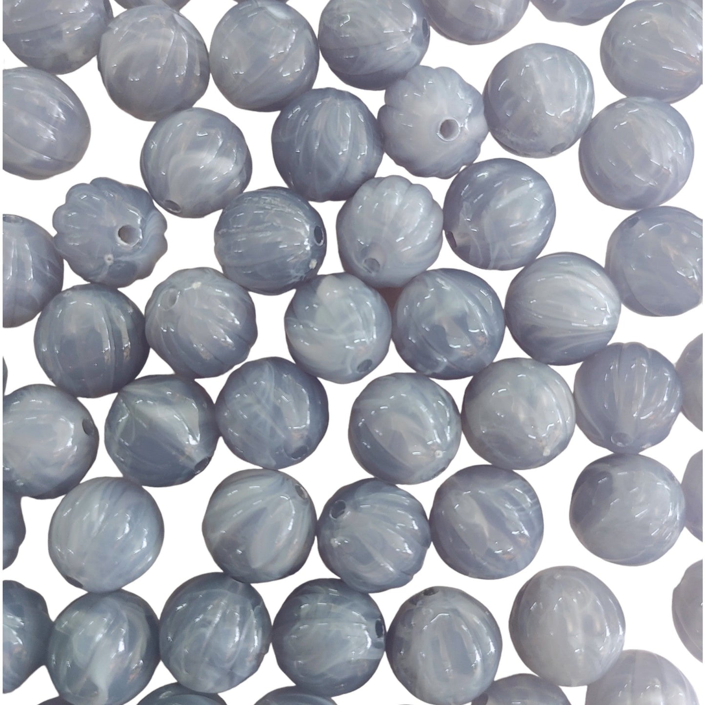 Indian Petals Melon Shaped Color Resin Marble Beads Ideal for Jewelry designing and Craft Making or Decor