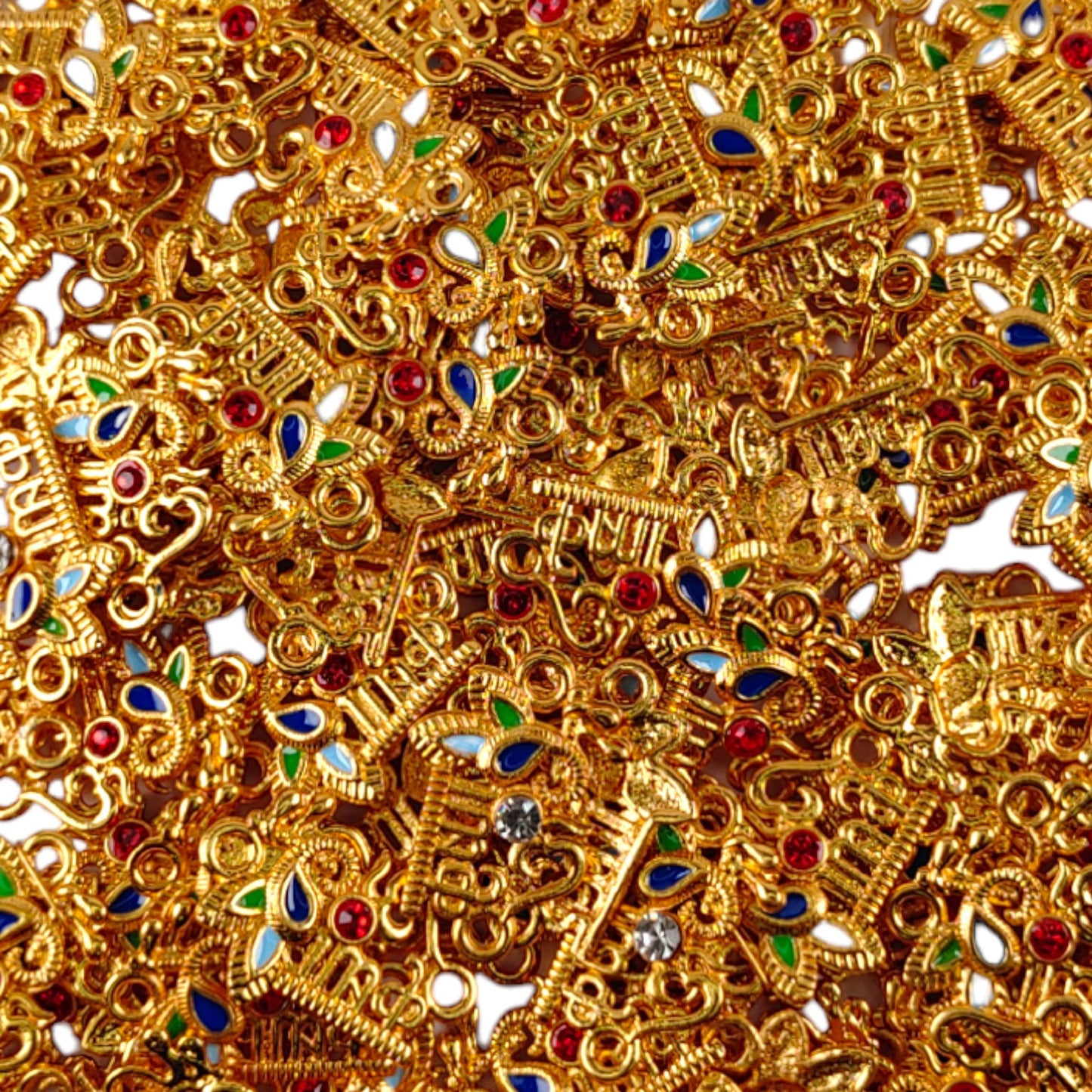 Indian Petals Krishna Name Metal Motif, Lord Krishna Metal Penddle for Jewellery Making, Craft or Decor, (Golden)