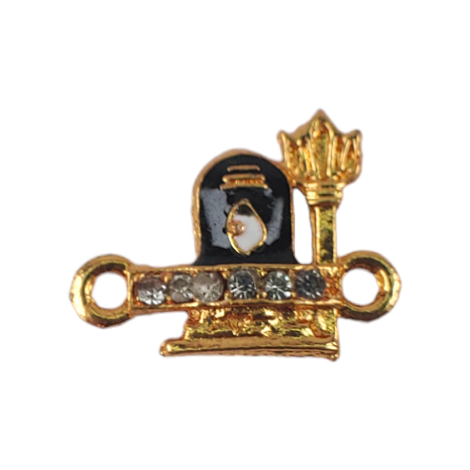 Indian Petals ShivLing Metal Motif, Metal Penddle for Jewellery Making, Craft or Decor, (Golden)