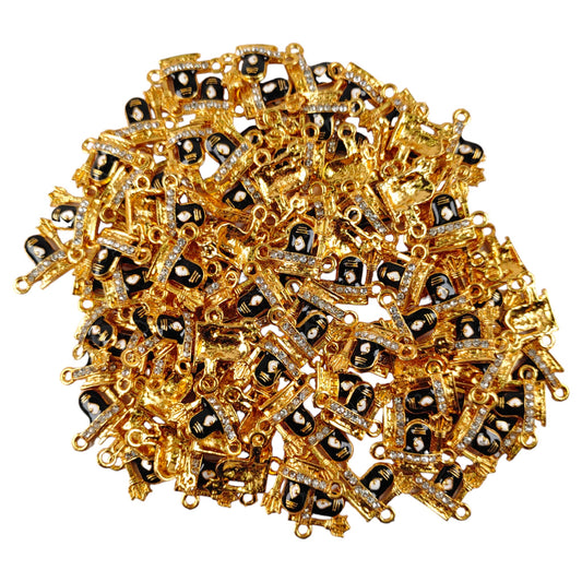 Indian Petals ShivLing Metal Motif, Metal Penddle for Jewellery Making, Craft or Decor, (Golden)