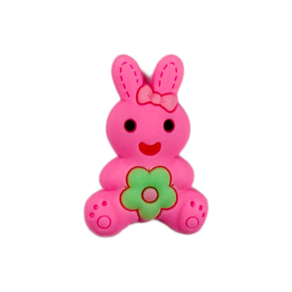 Indian Petals Bunny Shape Soft Silicon Resin Motif for Craft or Decoration, 60 Pcs, Mix - 13546, Pink