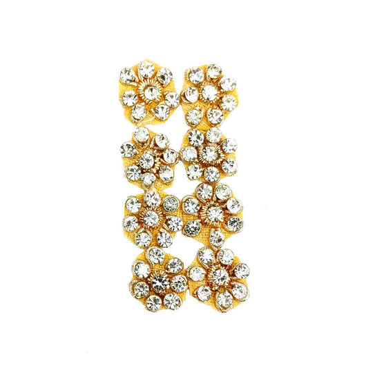 Indian Petals Rhinestone Studded Buti for DIY Craft, Trousseau Packing or Decoration (Bunch of 12) - Design 219 - Indian Petals