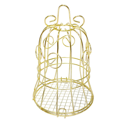 Indian Petals Beautiful Metal Cage for DIY Craft or Decoration, Tea Light Holder Lamp Cage, Goldenrod - Indian Petals