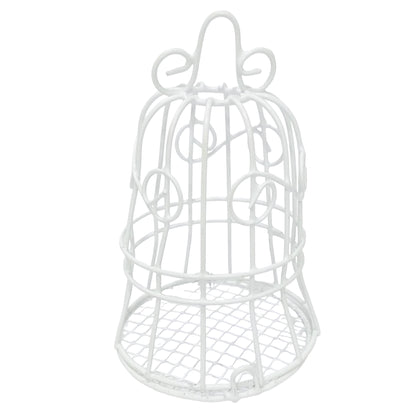 Indian Petals Beautiful Metal Cage for DIY Craft or Decoration, Tea Light Holder Lamp Cage, White - Indian Petals