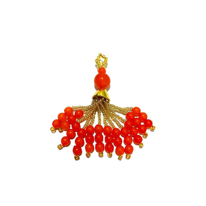 Indian Petals Handmade Beads and Cheed DIY Craft, Jewelry Fringe Tassel with Cap - Design 808