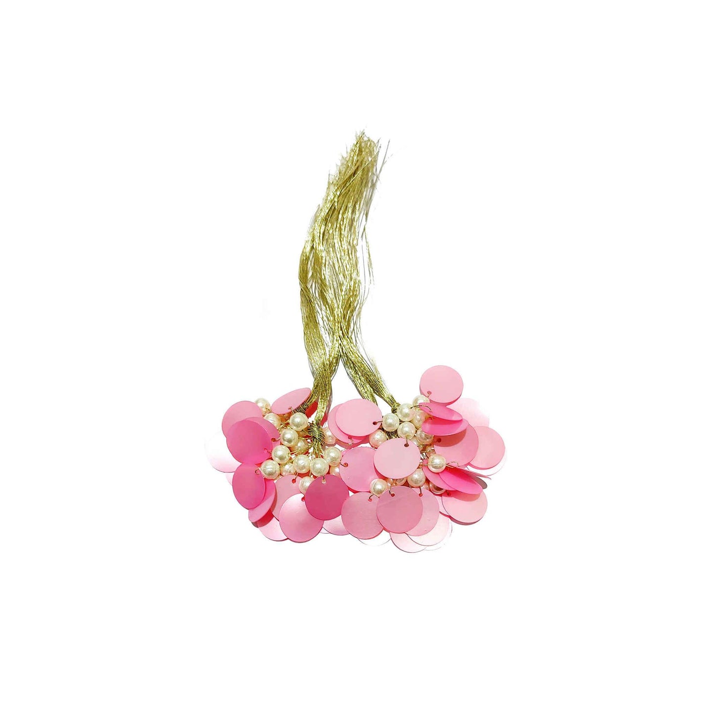 Indian Petals Handmade Sitara Thread Fringe Tassel for Craft, Jewelry or Dressing - Design 856, Baby Pink
