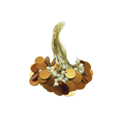 Indian Petals Handmade Sitara Thread Fringe Tassel for Craft, Jewelry or Dressing - Design 856, Dark Goldenrod