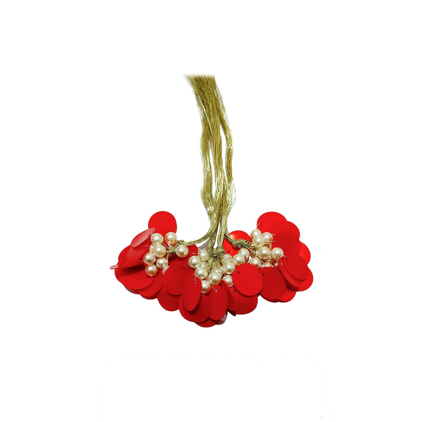 Indian Petals Handmade Sitara Thread Fringe Tassel for Craft, Jewelry or Dressing - Design 856, Red