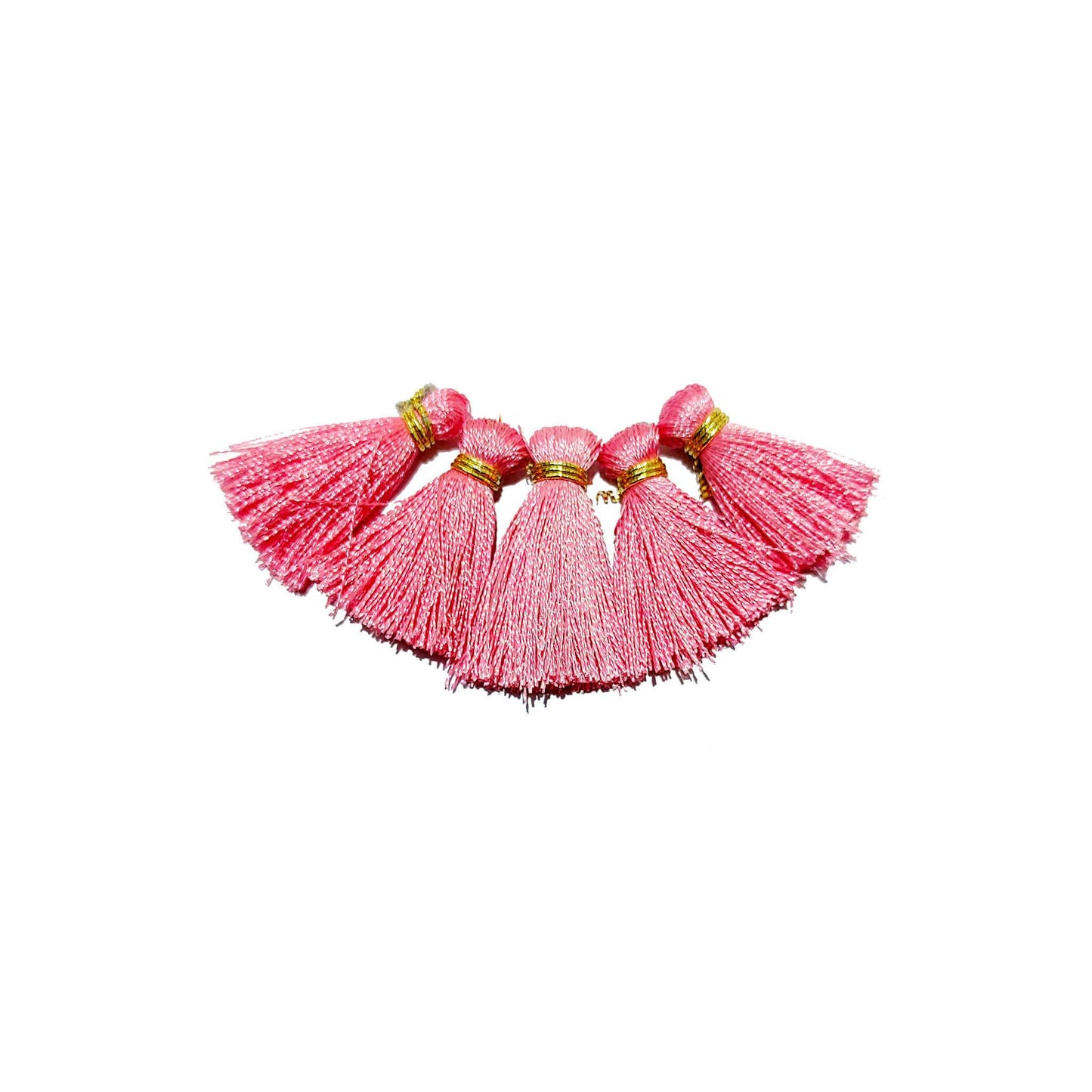Indian Petals Handmade Mini Thread Fringe Tassel for Craft, Jewelry or Dressing - Design 857, Pink