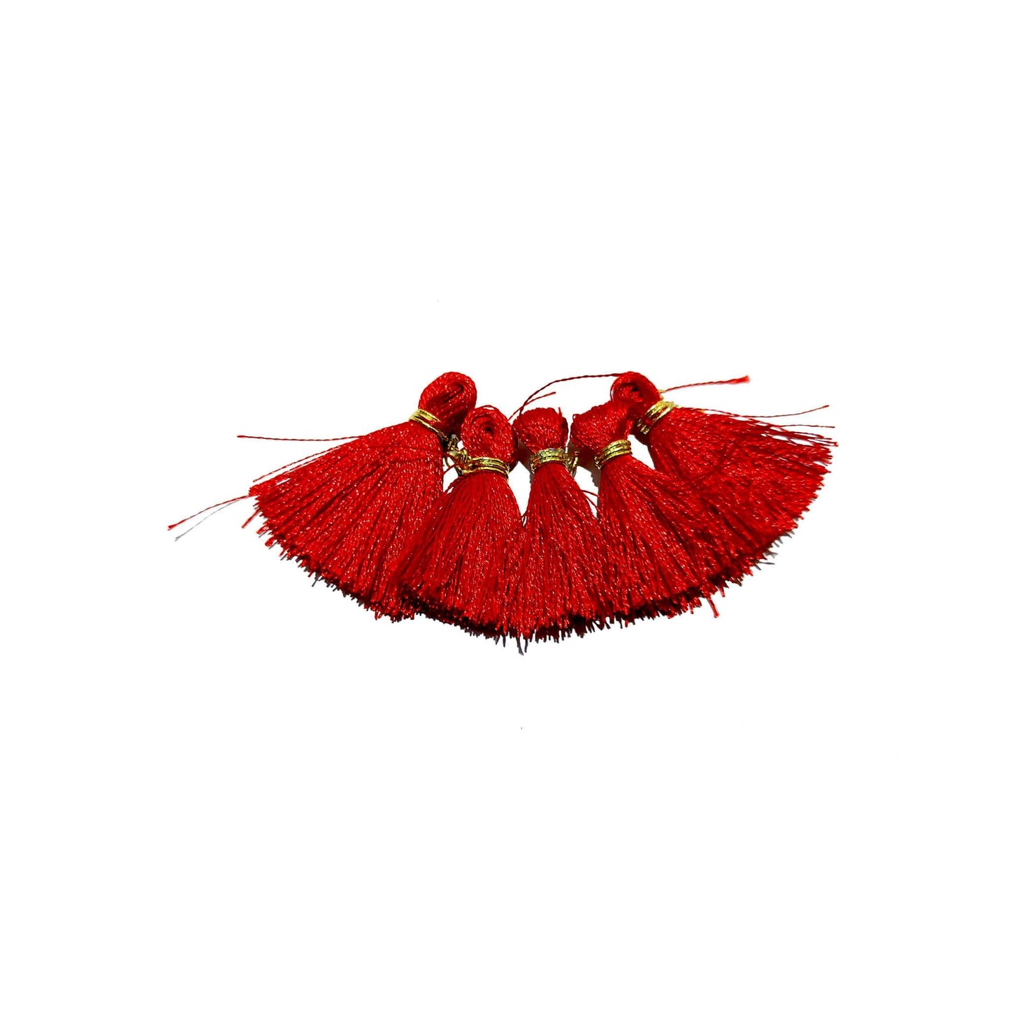 Indian Petals Handmade Mini Thread Fringe Tassel for Craft, Jewelry or Dressing - Design 857, Dark Red