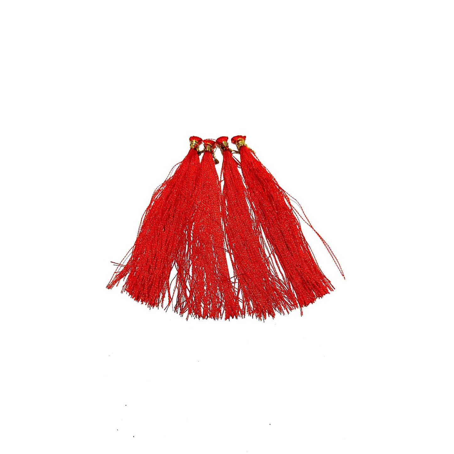 Indian Petals Handmade Long Thread Fringe Tassel for Craft, Jewelry or Dressing - Design 860, Red