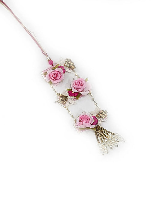 Indian Petals - Beautiful Hanging Floral Bunch with Beaded Tassel for you Bhabhi