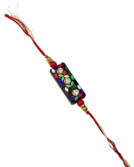 Indian Petals - Beautiful Handmade Beaded Chocolate Style Rakhi for your loving Brother