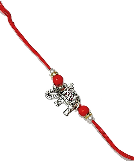 Indian Petals - Mini Elephant Shaped Metal Rakhi for your little Brother