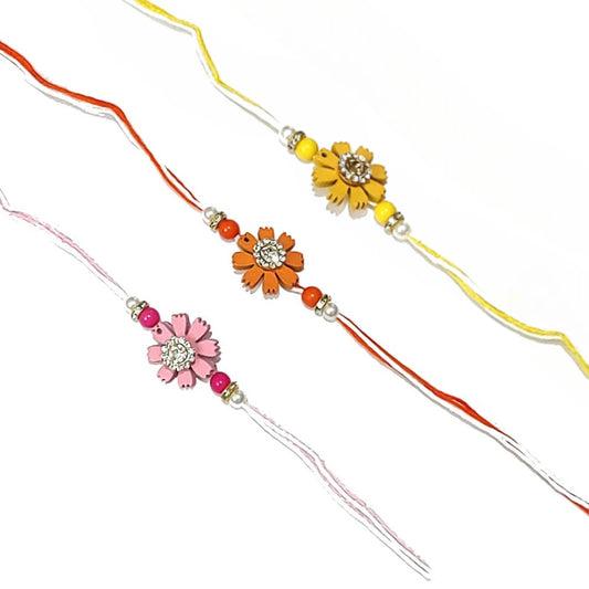 Indian Petals beautiful-studded-floral-mdf-rakhi-for-your-brother