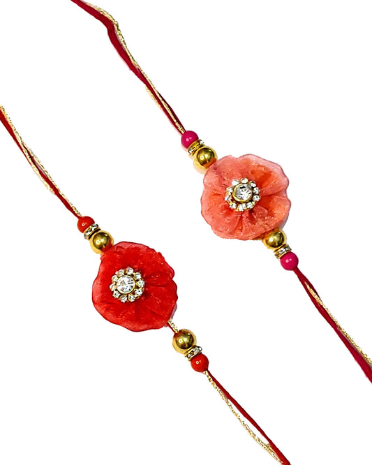 Indian Petals - Beautiful Elegant Handmade Studded Net Flower Rakhi for your loving Brother