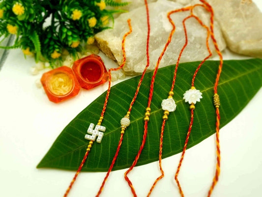 Indian Petals Beautiful Handmade weightless Beaded Moli Rakhi for your loving Brother